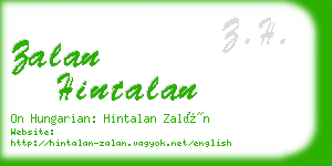 zalan hintalan business card